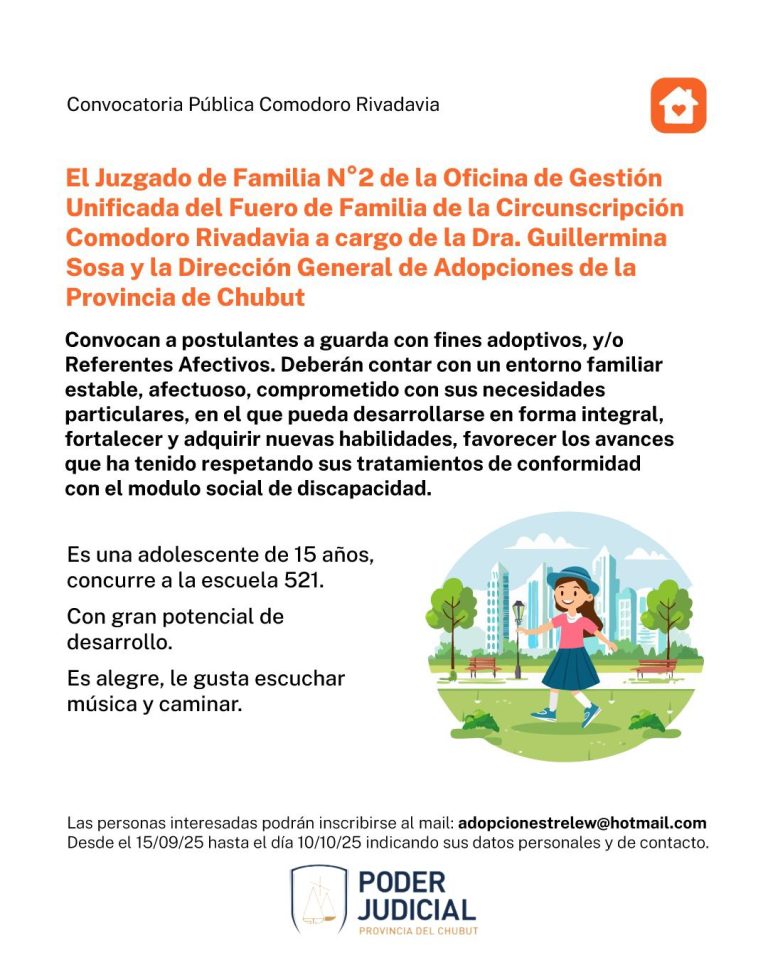 Convocatoria pública en Cómodoro Rivadavia