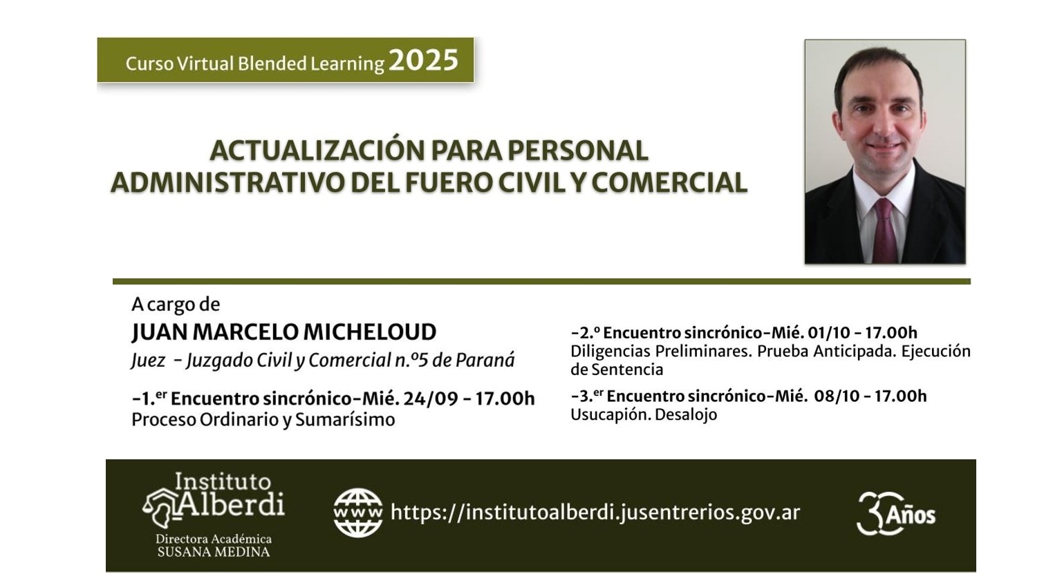 Juan Marcelo Micheloud estará a cargo del curso