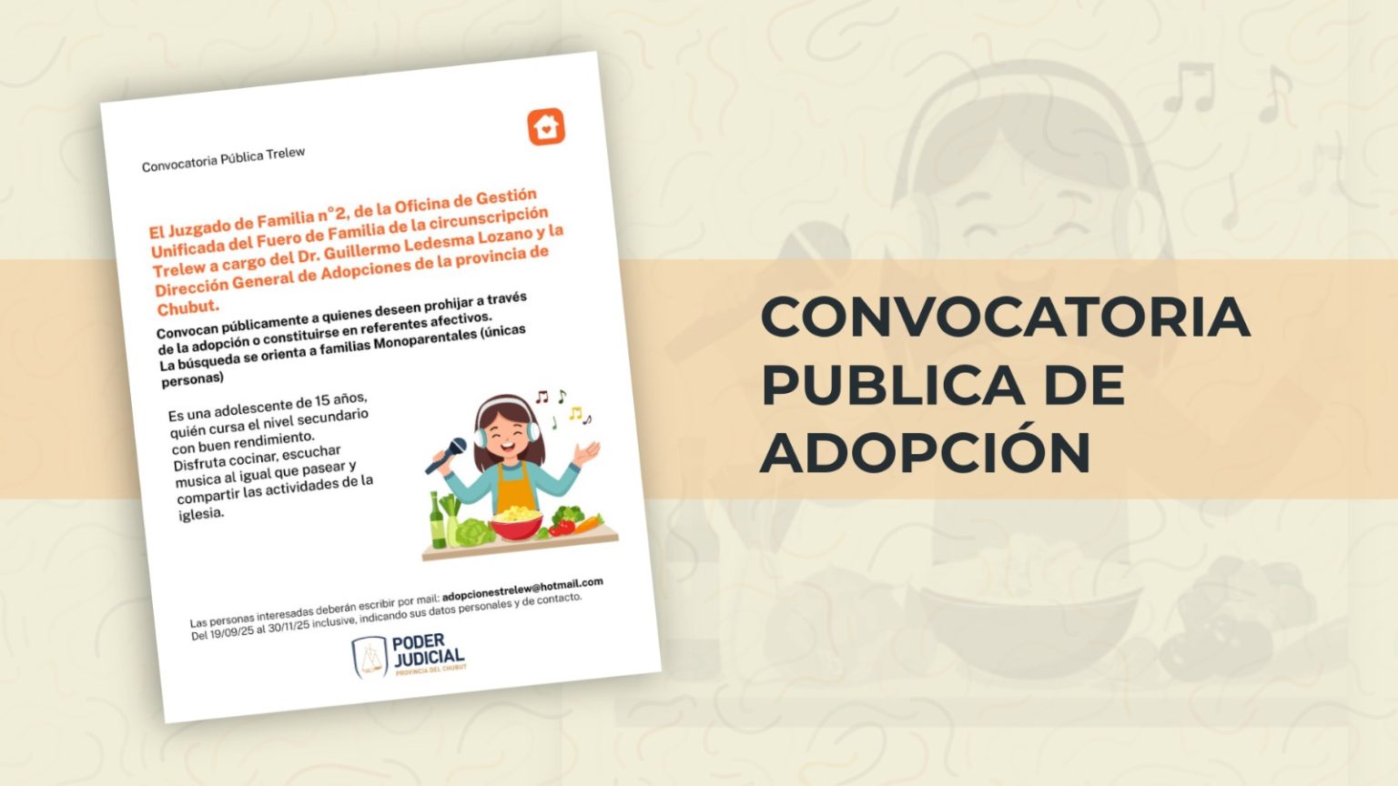 Es una adolescente de 15 años
