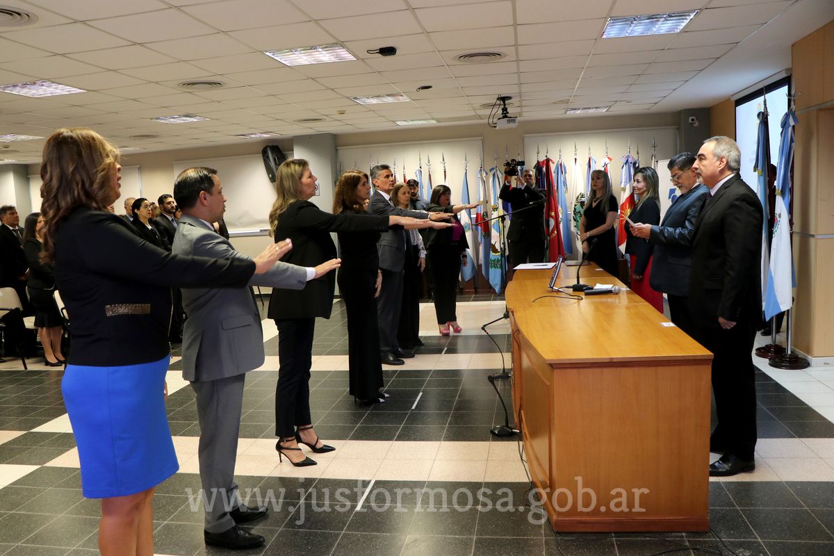 El acto fue en el aula principal de la Escuela Judicial