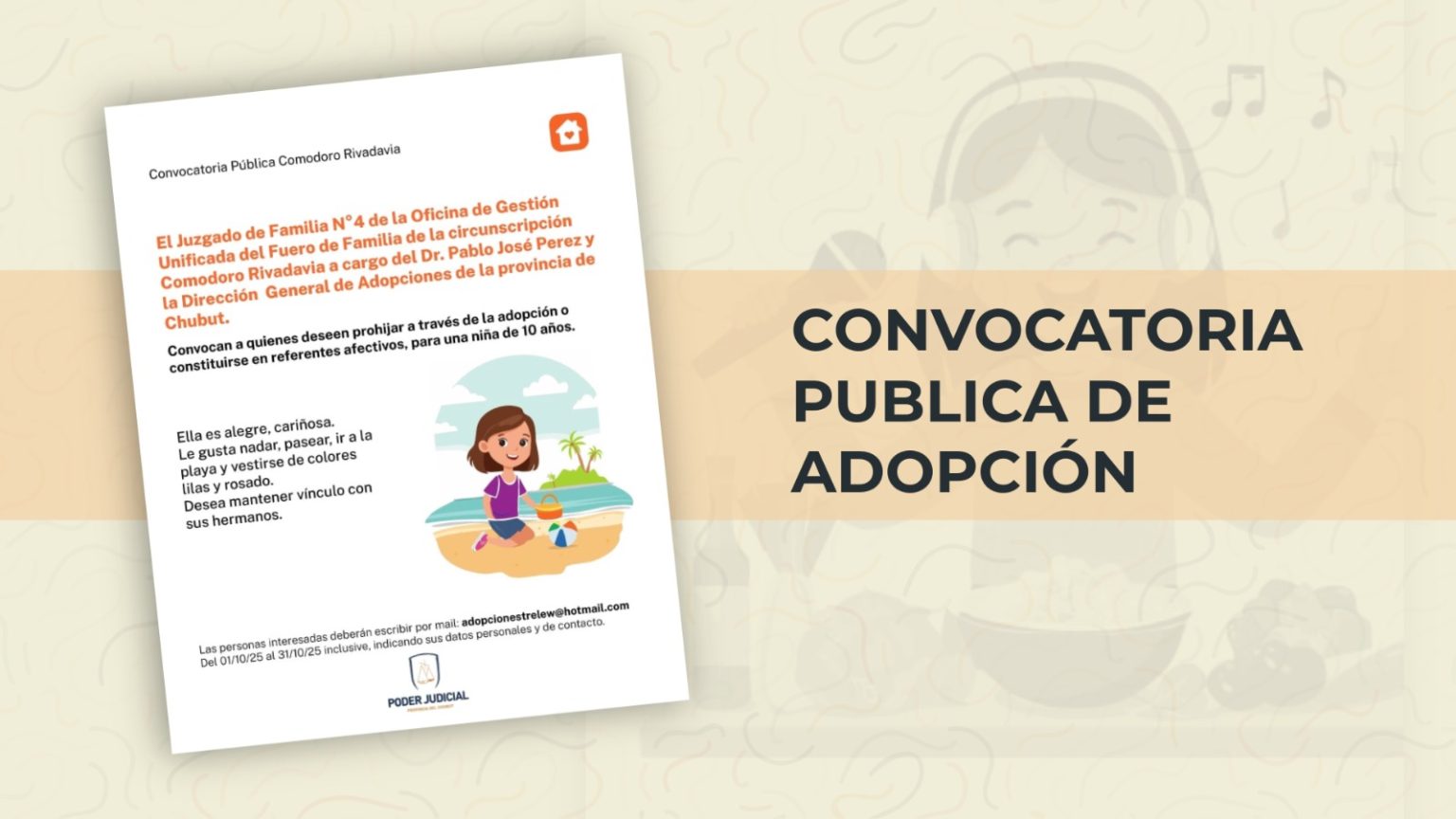 Convocatoria pública de adopción