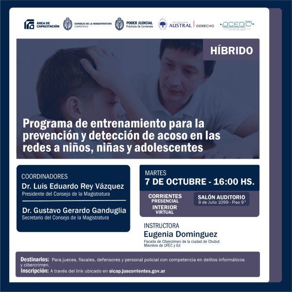 Programa de entrenamiento sobre prevención y detección de acoso en redes