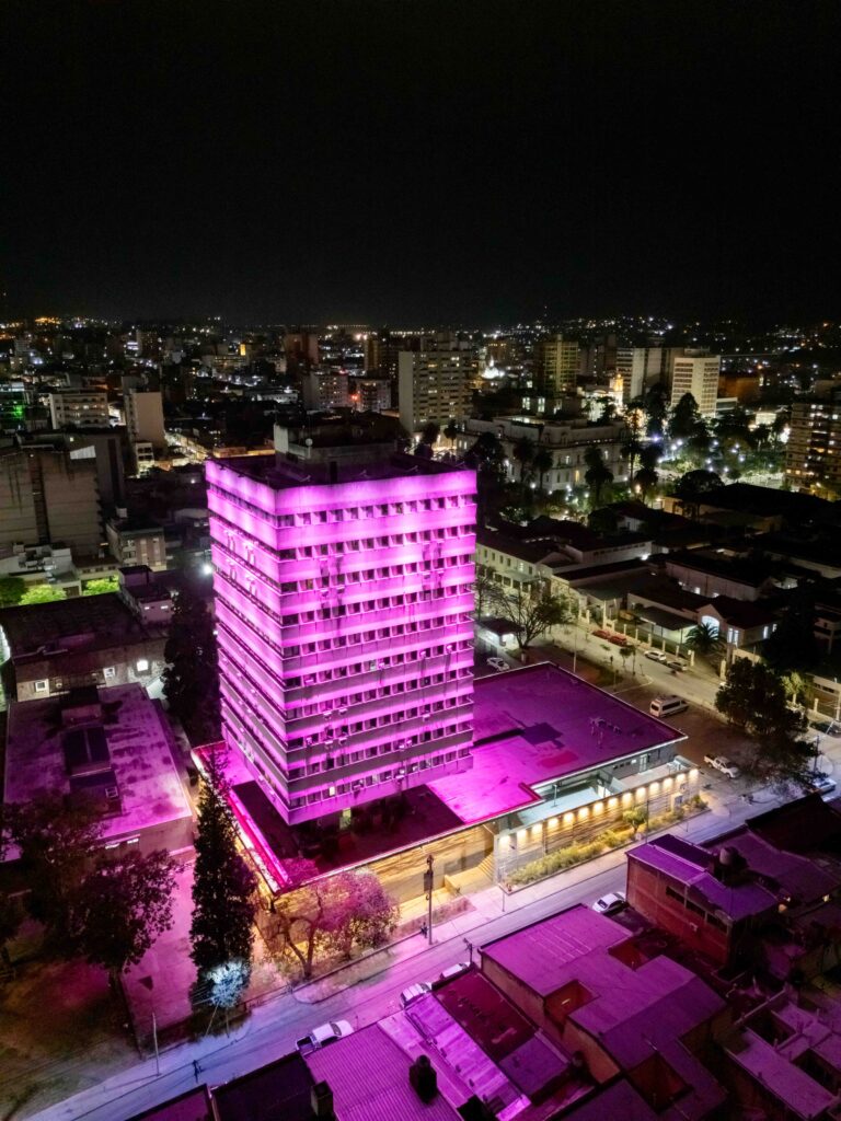 El edificio del Poder Judicial de Jujuy se iluminó de color rosa