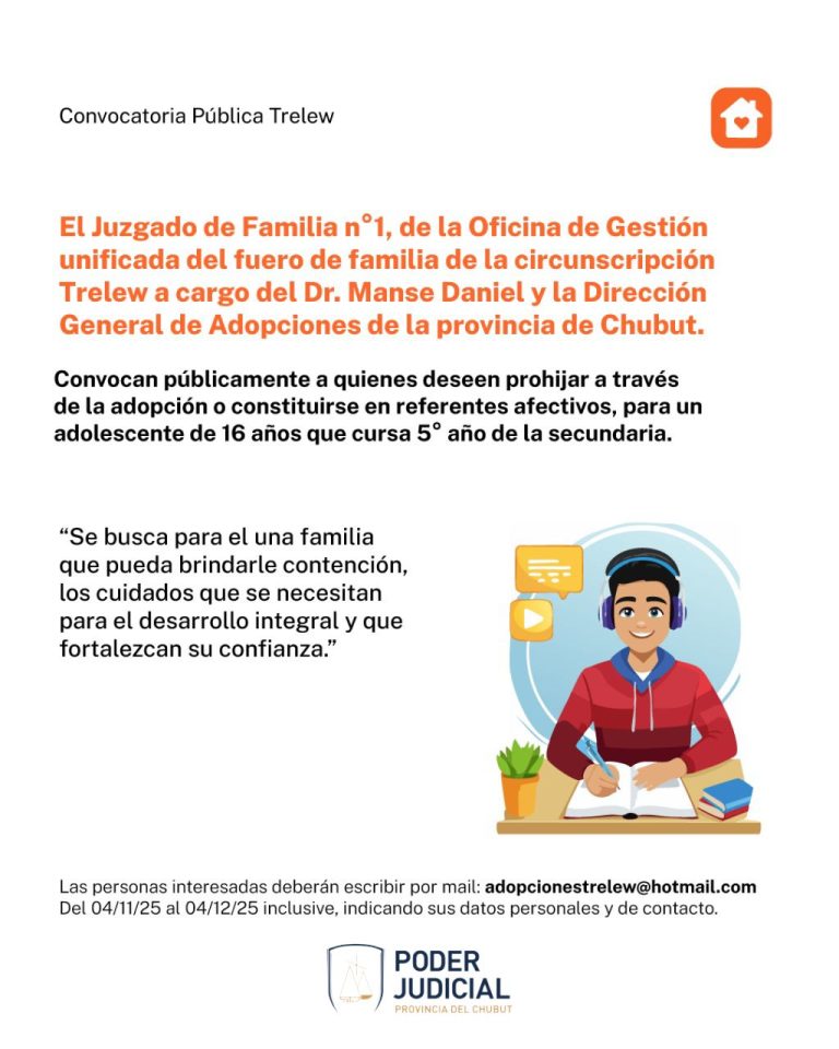 Convocatoria pública en Trelew