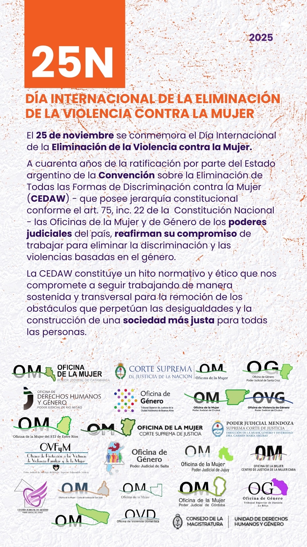 25N. "Día Internacional de la Eliminación de la Violencia contra la mujer"