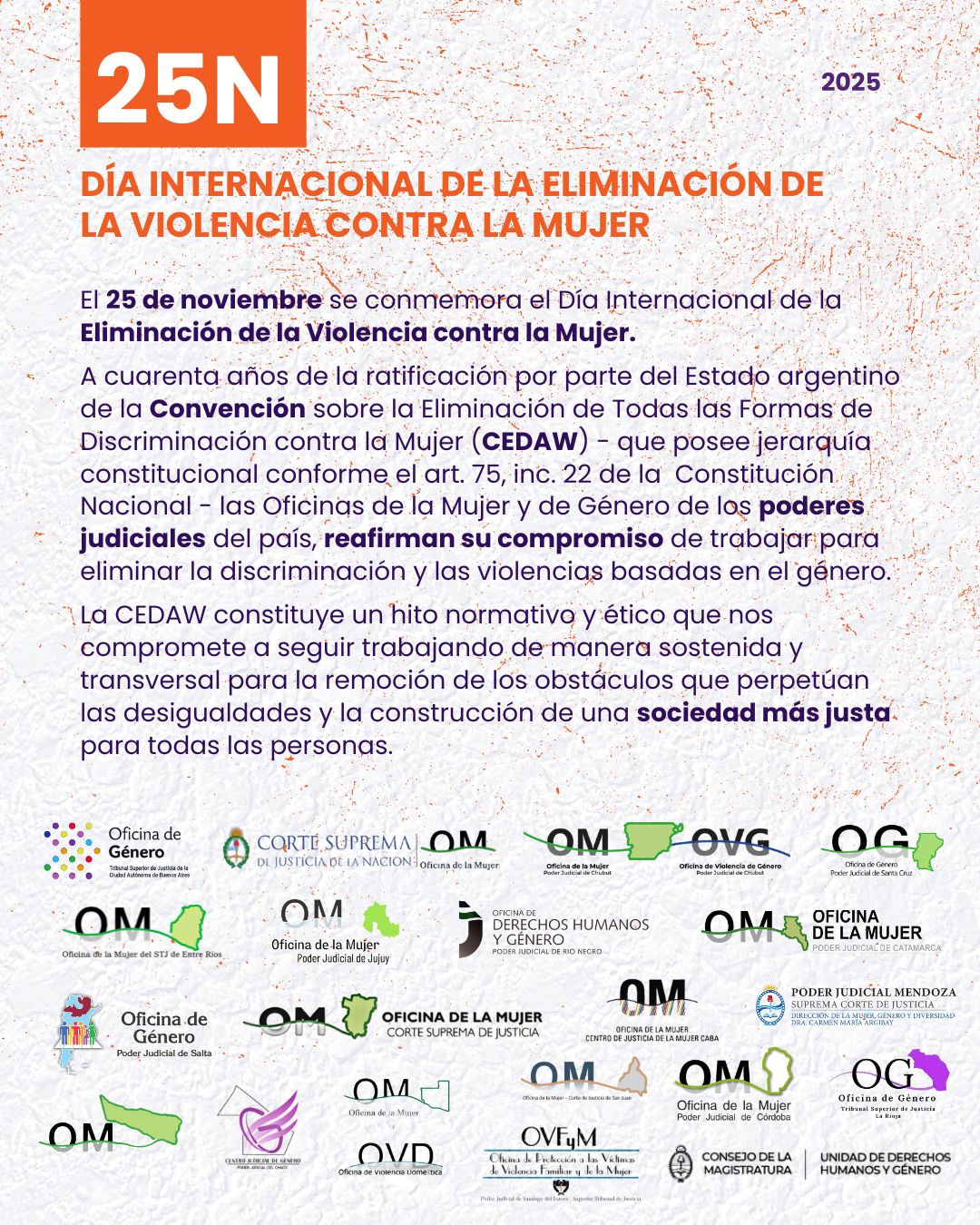 25N. Día internacional de la Eliminación de la Violencia contra la Mujer