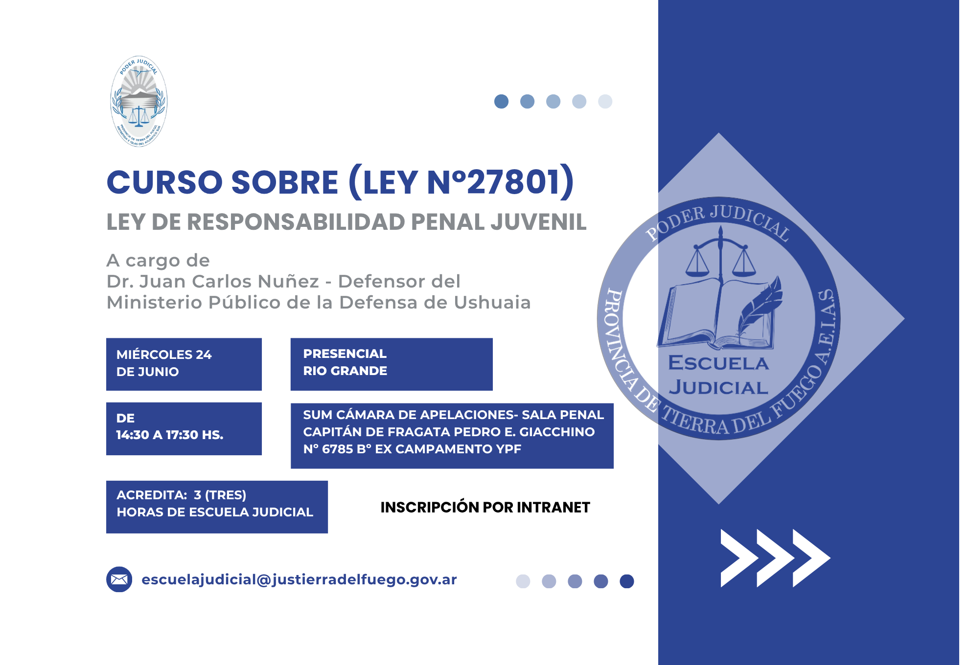 Curso sobre Ley de responsabilidad penal juvenil