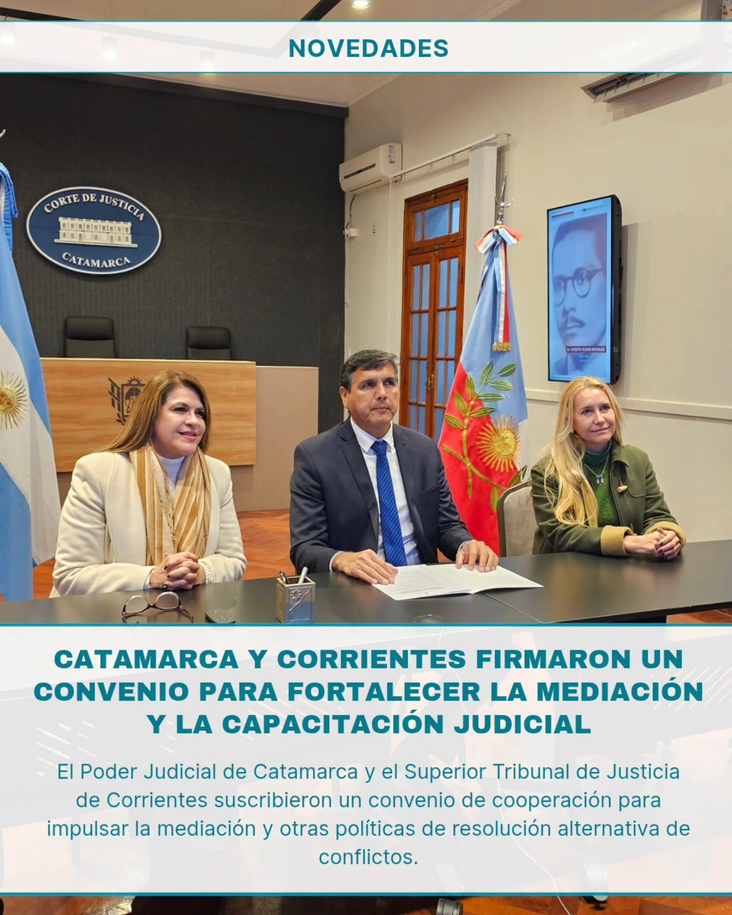 Firma del convenio para fortalecer la mediación y la capacitación judicial