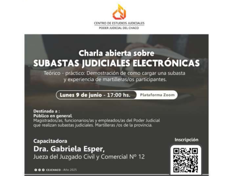 Charla abierta sobre subastas judiciales electrónicas