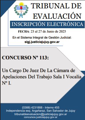 Llamado a inscripción para el concurso N° 113