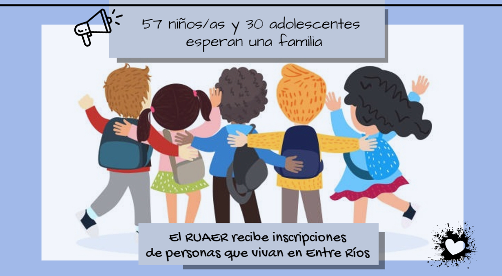 57 niños/as y 30 adolescentes esperan una familia